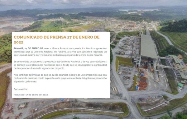 Esto decía Minera Panamá del contrato antes; ahora cambia de opinión