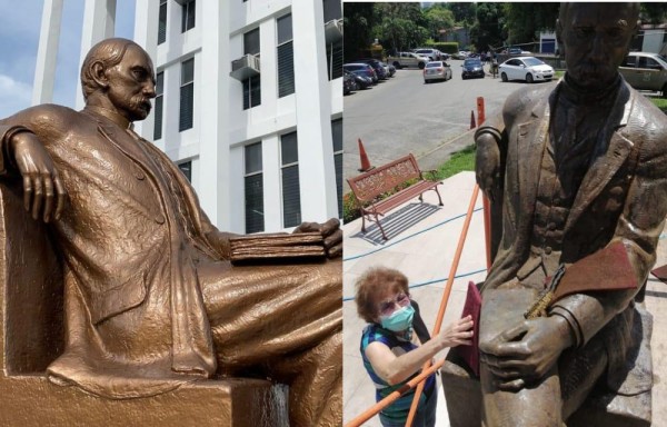 El monumento reposa a un costado de la facultad de Derecho y Ciencias Políticas de la Universidad de Panamá.
