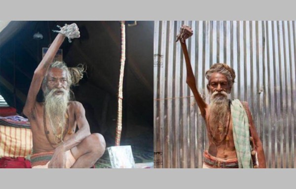 Lleva 48 años con un brazo levantado por la paz del mundo