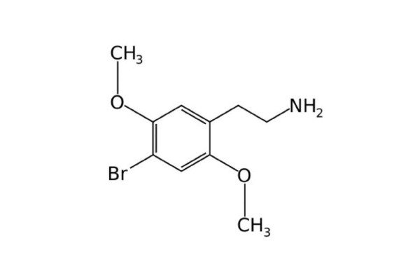 Composición del 2CB o 4-bromo -2,5- dimetoxifeniletilamina. Este es el nombre científico de la cocaína rosada.