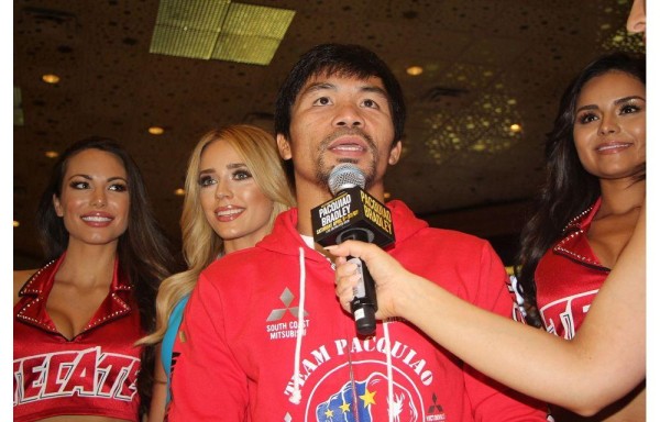 El filipino Manny ‘Pacman' Pacquiao al momento de llegar al MGM Grand de Las Vegas.