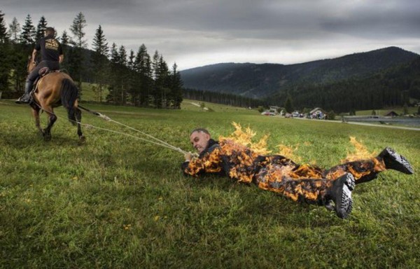 La antorcha humana: tres récords en uno