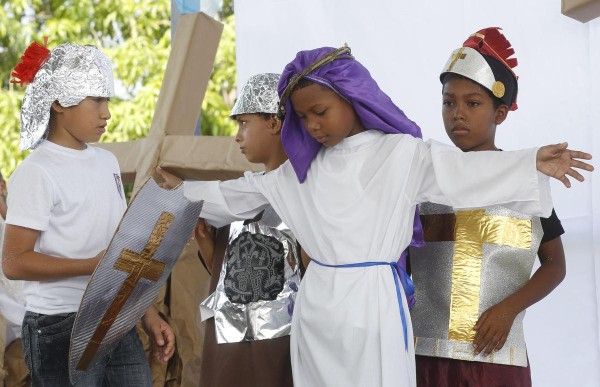 Pequeños usaron vestuarios de acuerdo a los tiempos bíblicos.