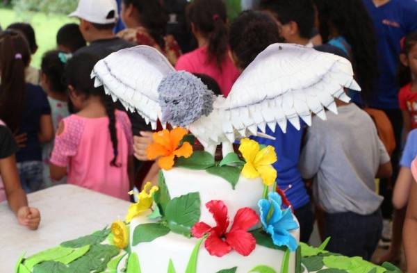 Chicos y grandes celebran al águila harpía 