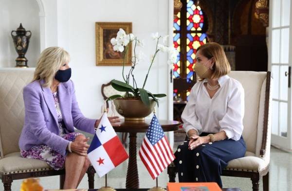 Jill Biden y su homóloga Yazmín Colón de Cortizo. Así fue su recorrido en Panamá 