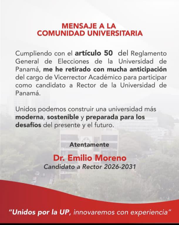 La Universidad de Panamá se queda sin vicerrector. Aquí las razones