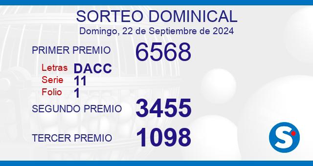 Lotería de este domingo 22 de septiembre de 2024