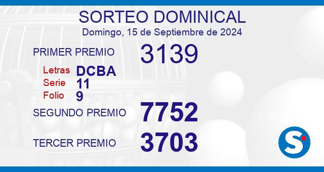 Lotería del 15 de septiembre de 2024