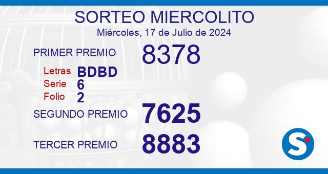 Lotería del miércoles 17 de julio de 2024