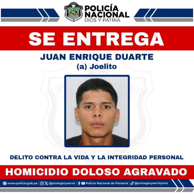 Alias ‘Joelito’ se entrega en La Chorrera