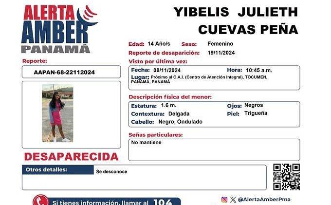 La menor Yibelis Yulieth Cuevas Peña fue repatriada desde Nicaragua y recibida en Panamá por sus familiares y autoridades nacionales.