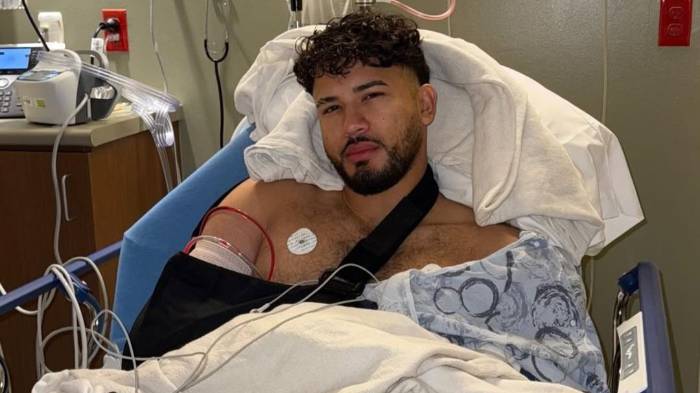 Iván Herrera después de salir de la operación.