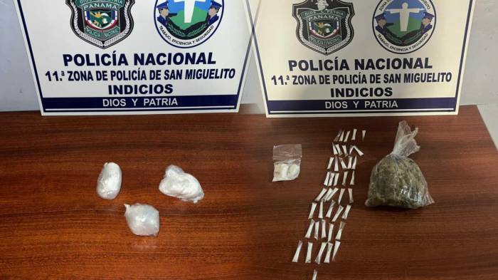 Evidencias de presunta droga decomisadas durante los operativos en San Miguelito.