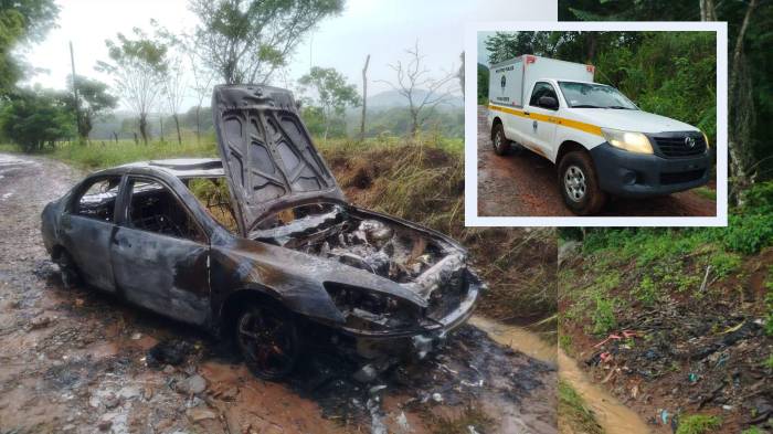 Auto calcinado con restos humanos en La Chorrera