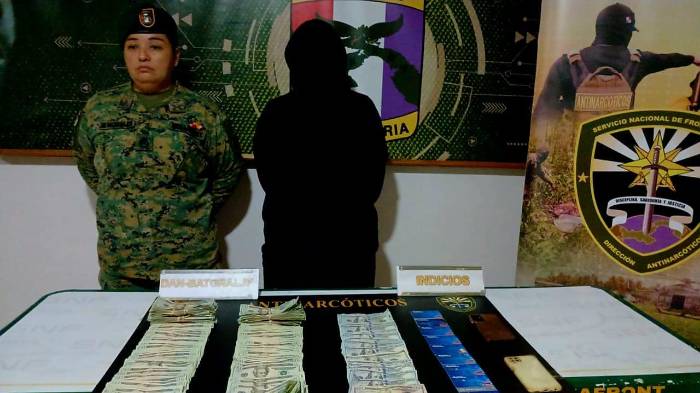 La mujer, tras ser detenida, no supo justificar la procedencia del dinero que transportaba.