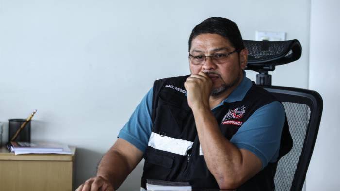 Saúl Méndez, dirigente del Suntracs.