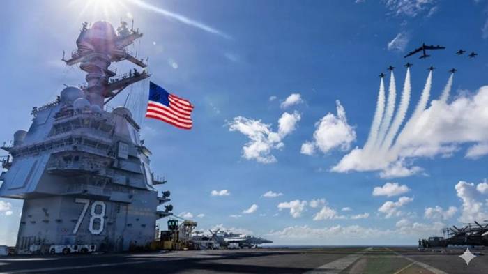 Estados Unidos muestra su poderío frente a las costas de Venezuela, aumentando la tensión en la zona.