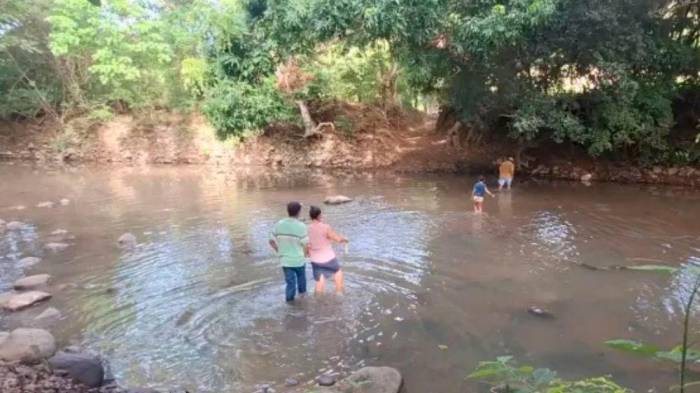 Arriesgan su seguridad cruzando el río.