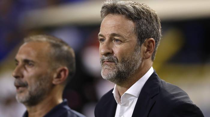 El entrenador de Panamá, Thomas Christiansen durante el partido ante El Salvador.