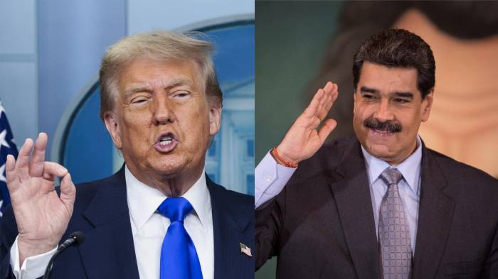 El presidente de Estados Unidos, Donald Trump (i), y el presidente de Venezuela, Nicolás Maduro.