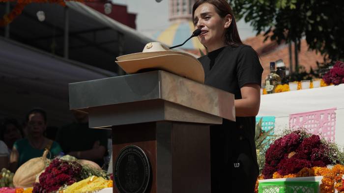 Grecia Quiroz, habló durante el funeral en el municipio de Uruapan en Michoacán.