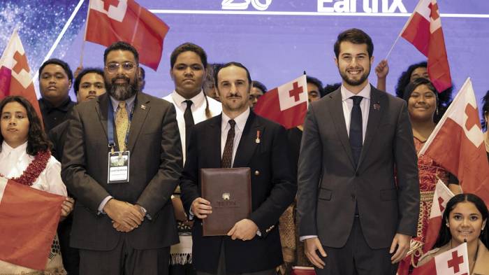 Fotografía tomada el 22 de abril durante la participación de Luis Felipe Fernández-Salvador y Campodonico (c), VI marqués de Lises y presidente de TEON (The Embassy of Nature), en el Foro EarthX, que tuvo lugar en Dallas y se centró en el debate sobre el futuro del medio ambiente y las políticas públicas.