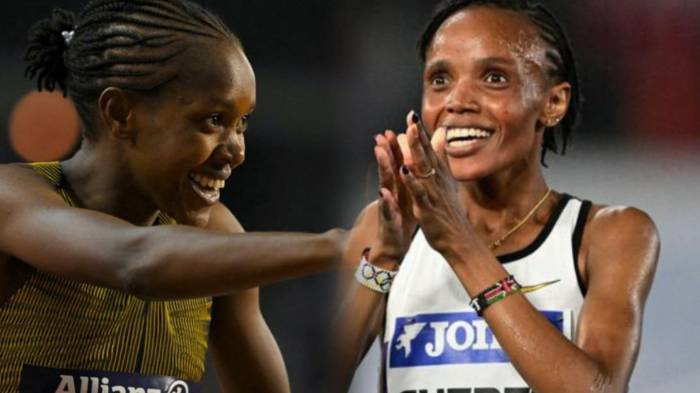 Faith Kipyegon y Beatrice Chebet celebran sus nuevos récords mundiales en los 1.500 y 5.000 metros en la histórica Reunión de Eugene.
