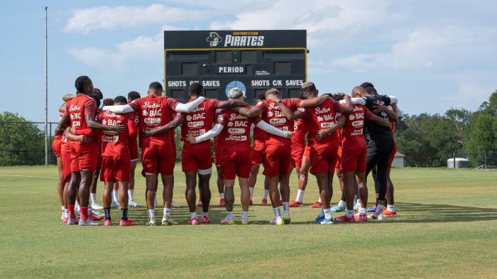 Selección de Panamá en medio del entrenamiento.