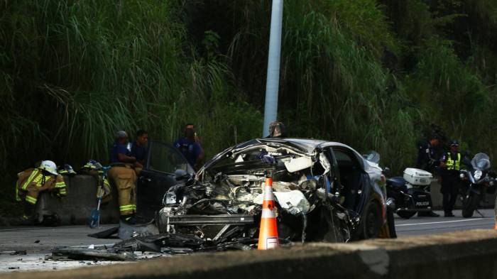 Conductor fallece en el corredor Norte al chochar con camión de concreto [VIDEO]