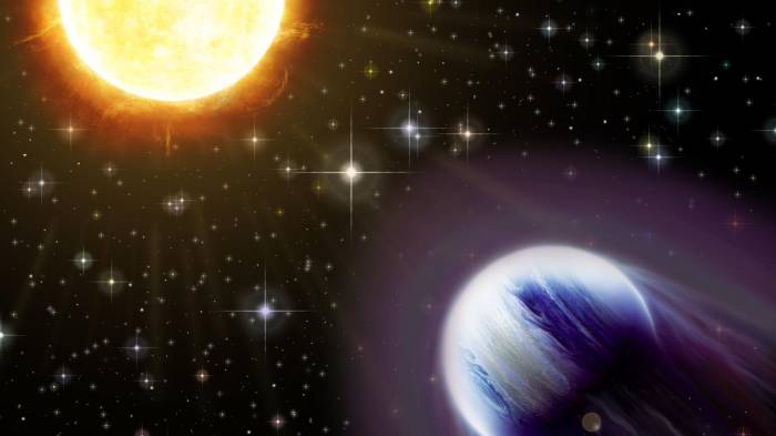 Recreación artística del sistema de WASP-193B. Fotografía facilitada por el Instituto de Astrofísica de Andalucía (University of Liege). EFE