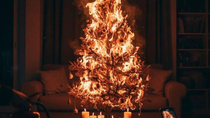 Los bomberos también advierten que las velas aromáticas nunca deben colocarse cerca del árbol.