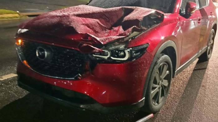 Auto involucrado en el accidente fatal registrado en la madrugada del domingo en David.
