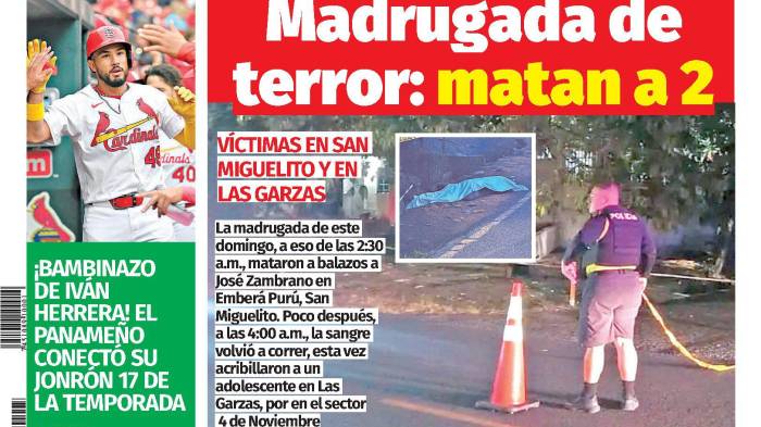 Portada del impreso del 22 de septiembre de 2025