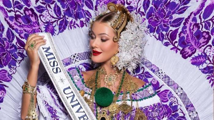 Miss Universo Victoria Kjaer se chanea con la pollera panameña