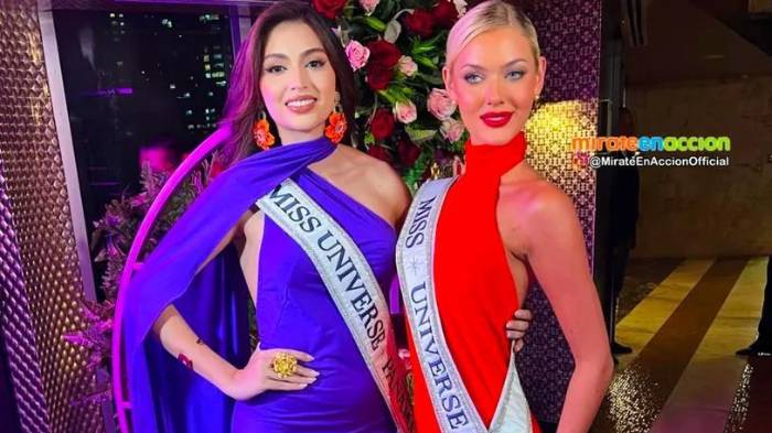 Miss Universo Victoria Kjaer se chanea con la pollera panameña