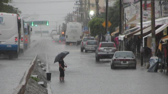 Con vientos sostenidos de 75 kilómetros por hora (km/h) y rachas de 95 km/h, Sara ocasionará lluvias intensas de entre 75 y 150 milímetros en Campeche, Chiapas y Quintana Roo, y precipitaciones muy fuertes en Tabasco y Yucatán. Archivo. EFE/Alonso Cupul