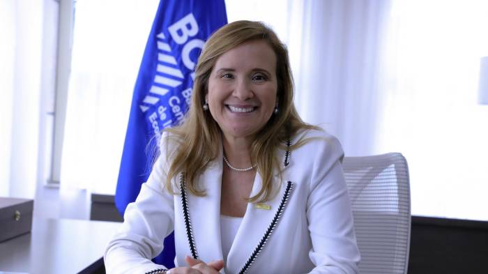 La presidenta ejecutiva del Banco Centroamericano de Integración Económica (BCIE), Gisela Sánchez, posa durante una entrevista con EFE, en Tegucigalpa (Honduras).