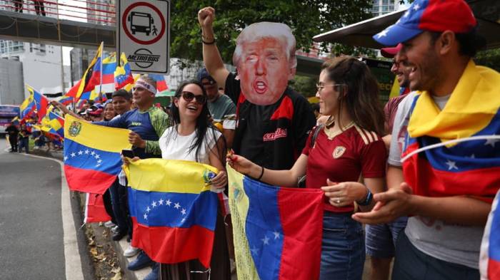 Venezolanos en Panamá celebran captura de Nicolás Maduro