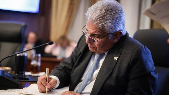 El presidente José Raúl Mulino.