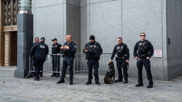 Seguridad en el tribunal federal de Nueva York.