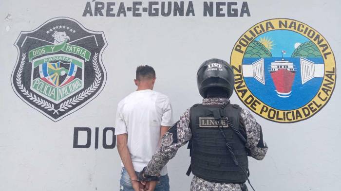 Unidades policiales aprehendieron al sospechoso durante operativos preventivos en el sector de Guna Nega.