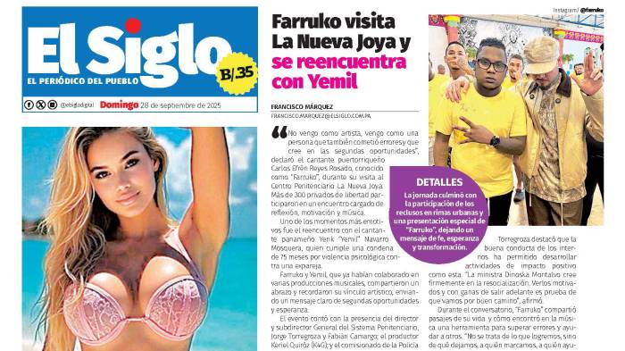 Portada del impreso del 28 de septiembre de 2025