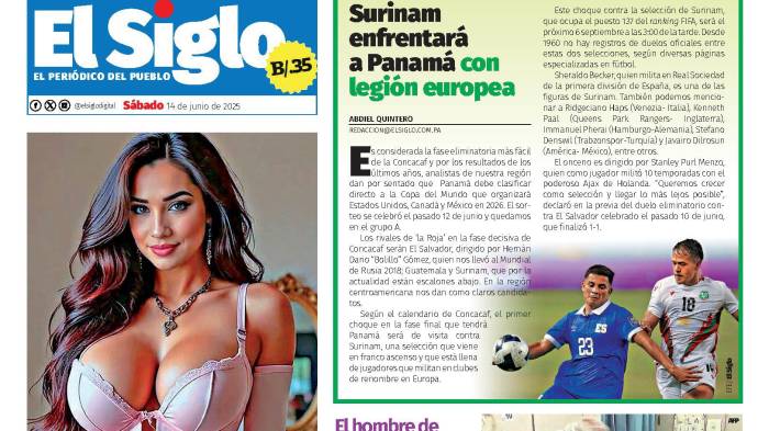 Portada del impreso del 14 de junio de 2026