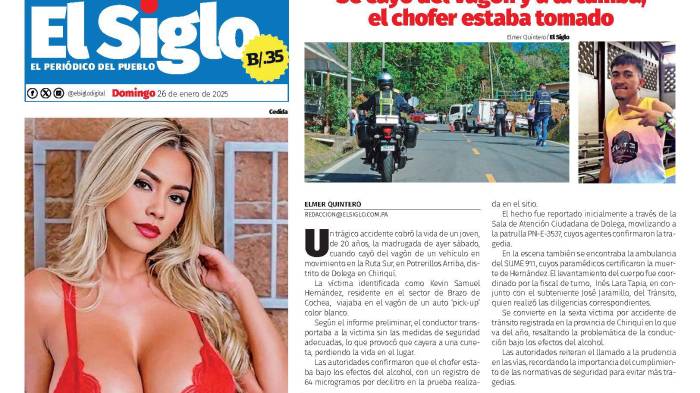 Portada del impreso del 26 de enero de 2025