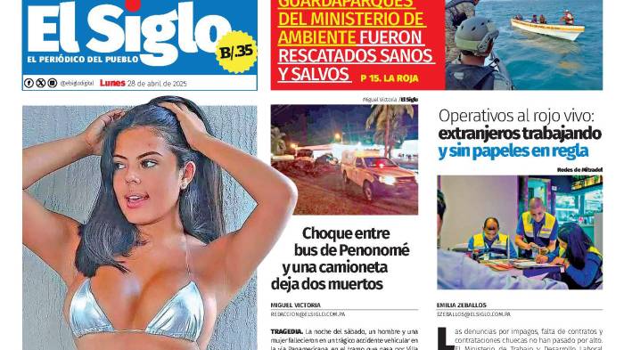 Portada del impreso del 28 de abril de 2025