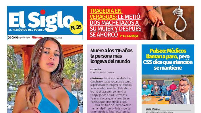 Portada del impreso del 2 de mayo de 2025