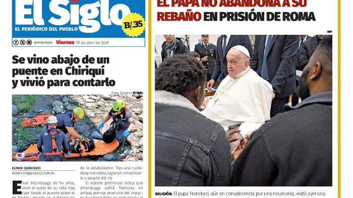 Portada del impreso del 18 de abril de 2025