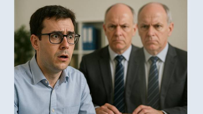 ¡Horror! Veía doble solo cuando hablaba con su jefe