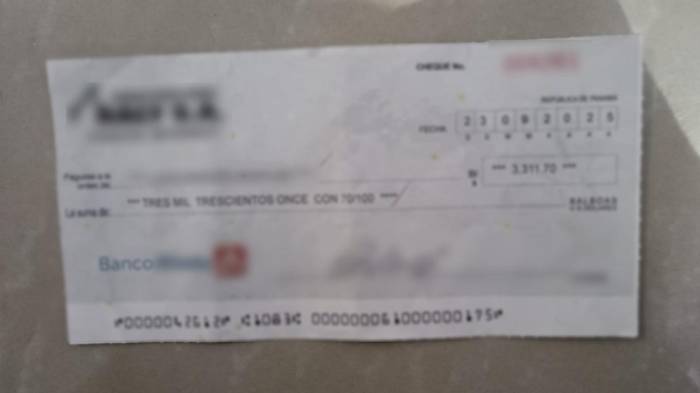Panamá | La agarraron cambiando cheque falso en un banco