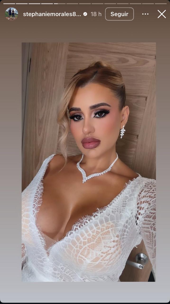 En sus redes Sociales, Stephanie Morales publicó como lució para su matrimonio.